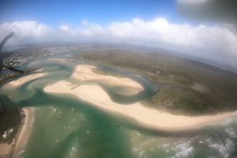 Aerial photo of coastal estuary