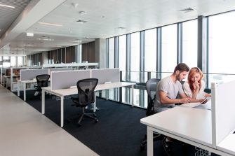 Students studying at desks