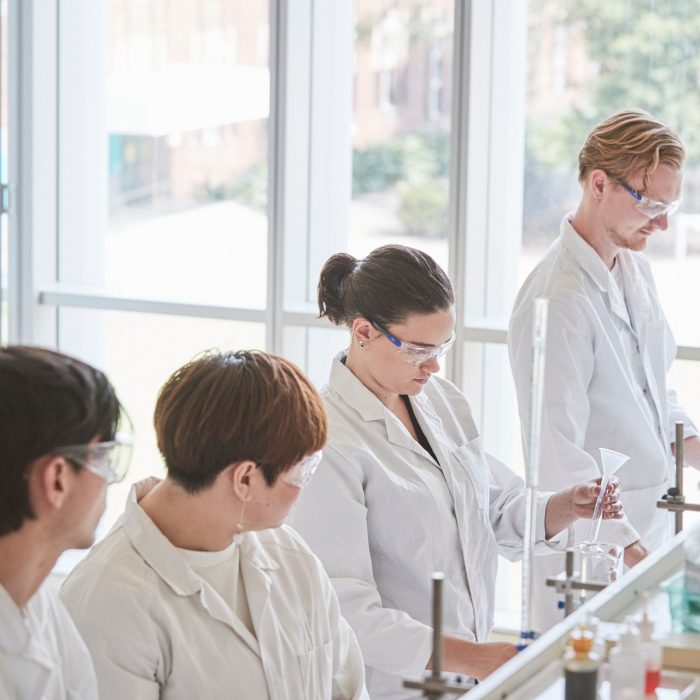 Students working on experiments in the Chemical Science building UNSW.