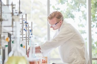 Students working on experiments in the Chemical Science building UNSW.