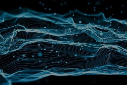 3D render abstract cyber dots