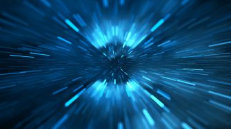 Blueish lights eminating from a central dot