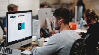 Man working at a computer