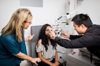Person getting an optical examination