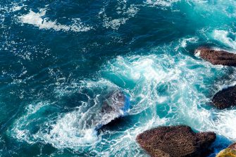 ocean waves and rocks
