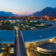 campus and mountains at dusk