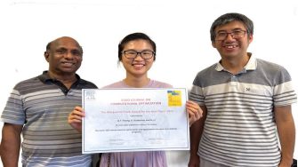 L-R Professor Jeya Jeyakumar, PhD candidate Queenie Huang, and Professor Guoyin