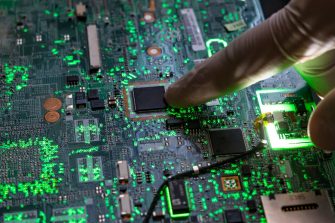 close up beautiful nano electronic technology board