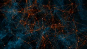 Abstract polygonal mesh background. Technology and connectivity concept. 3D Rendering