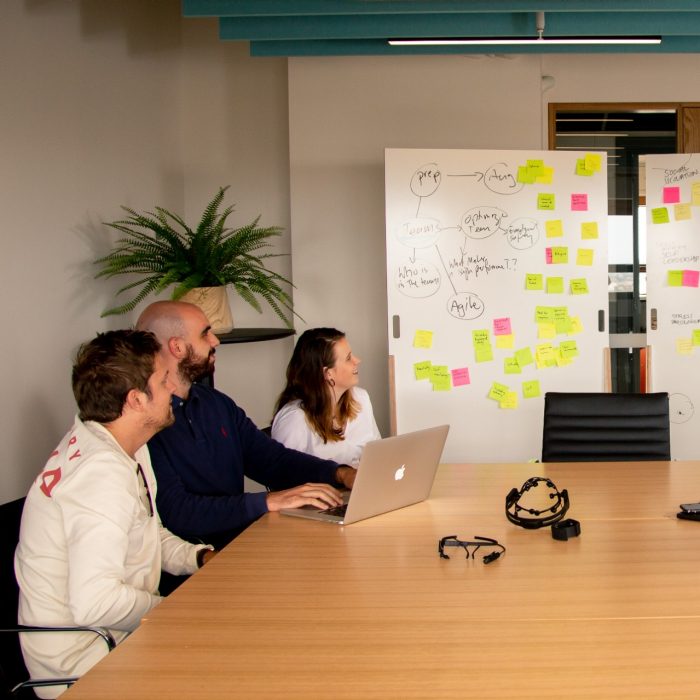 Photograph from the future mind psychology eventof multiple students discussing