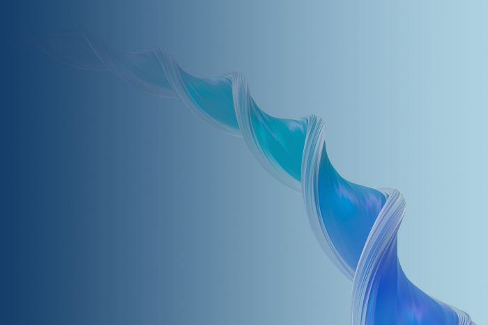 A blue and white swirl on a light blue background