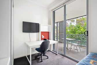 Jacaranda Hall, is student accommodation designed to provide a secure and comfortable living environment for students.  Each bedroom in our UNSW apartments has a large study desk, ample storage space and a very comfortable king size single bed.