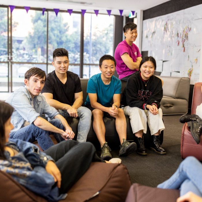 Student residents walking together