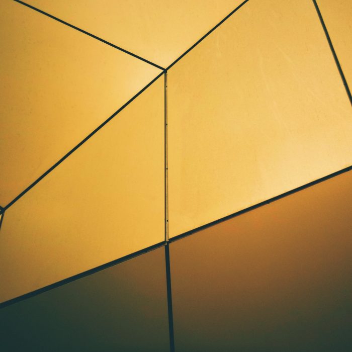 Yellow tiles on a wall