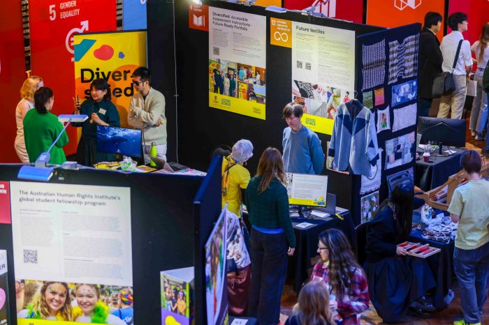 People attending the 2025 UNSW SDG Showcase at the Roundhouse.