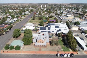 Aerial view of Walgett's court and police station