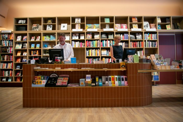 UNSW Bookshop interiors and exteriors with managers