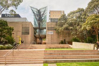 Students on the main walkway at UNSW Kensington.