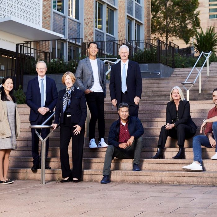 UNSW 2021 Alumni Award winners: Jessie Tu, Philip Lowe, Alison Creagh, Will On, Nicholas Talley, Khadim Ali, Cassandra Goldie and Rob Hango-Zada. 