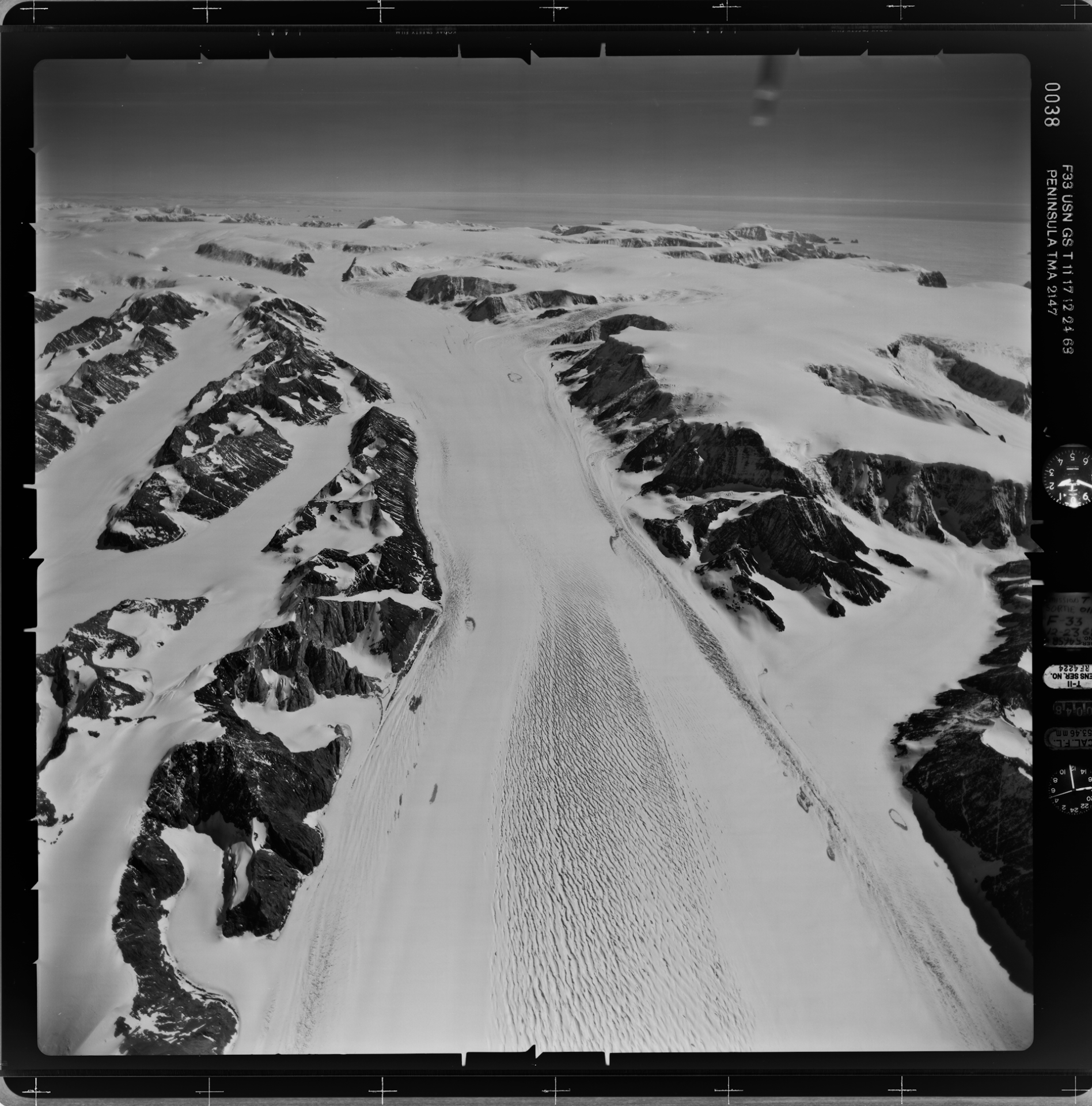 Looking up Crane Glacier December 21 1968