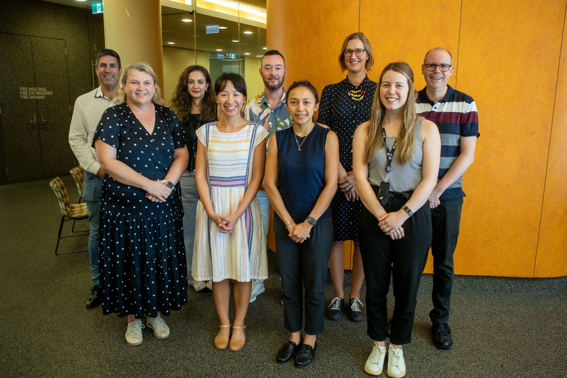 The Kirby Institute National HCVPOCT Program Team (from left to right, Jason Grebely, Susan Matthews, Samira Hosseini Hooshyar, Elise Tu, David Silk, Maria Martinez, Becca Henry, Stephanie Davey, and Corey Markus).