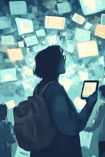 The spread of misinformation on social media, examining the role of social media in the dissemination of false information and its consequences on society. Echoes. Illustration