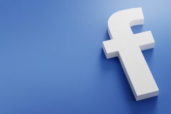 Facebook Logo Minimal Simple Design Template. Copy Space 3D