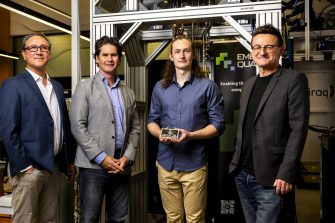 Dr Thomas Ohki, Professor David Reilly, Dr Samuel Bartee and Professor Andrew Dzurak