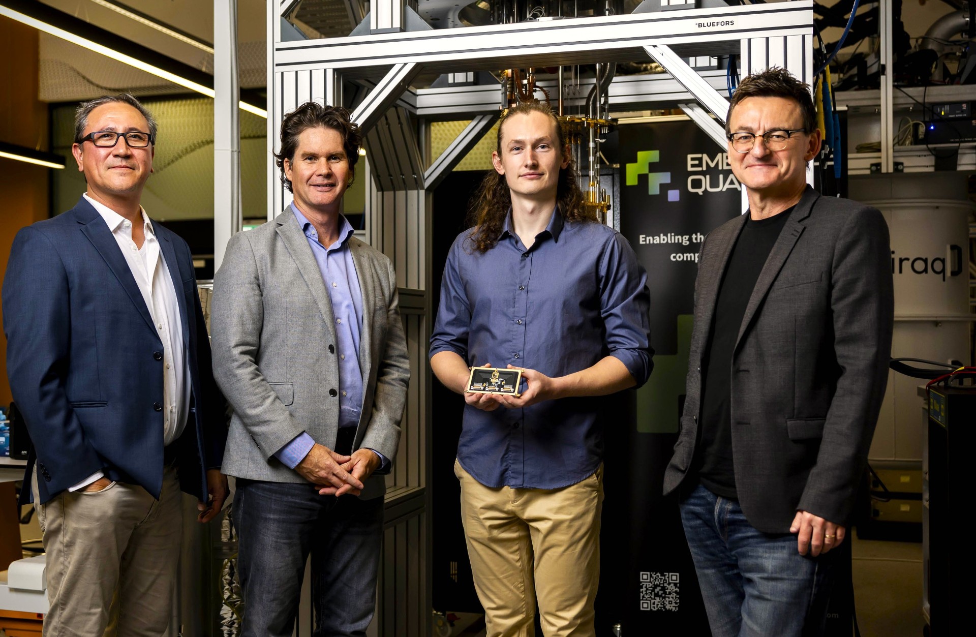 Dr Thomas Ohki, Professor David Reilly, Dr Samuel Bartee and Professor Andrew Dzurak