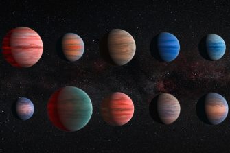 hot Jupiter class exoplanet, gas giant planet lit by an alien sun
