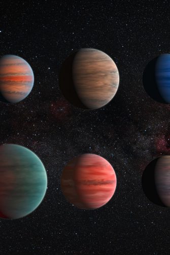 hot Jupiter class exoplanet, gas giant planet lit by an alien sun