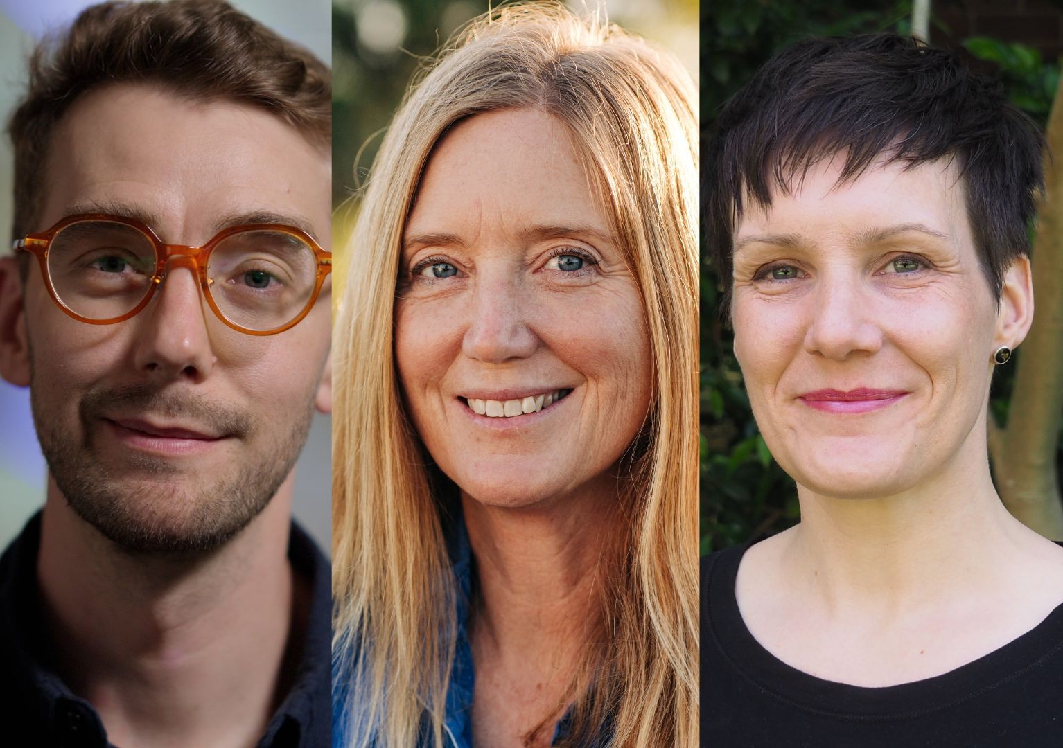 A headshot image of a man and two women.