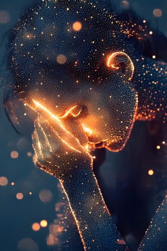 A photo of an iPad with the Pain and Emotion Therapy chat on screen