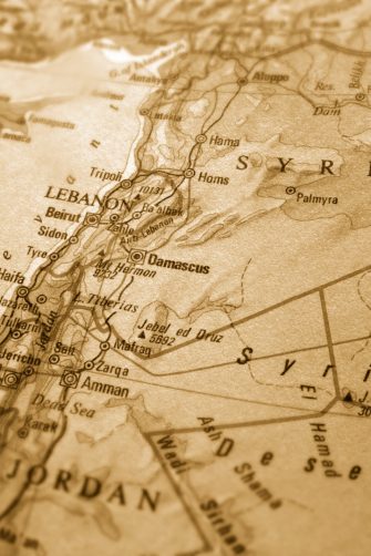 Map of Israel and surrounding land