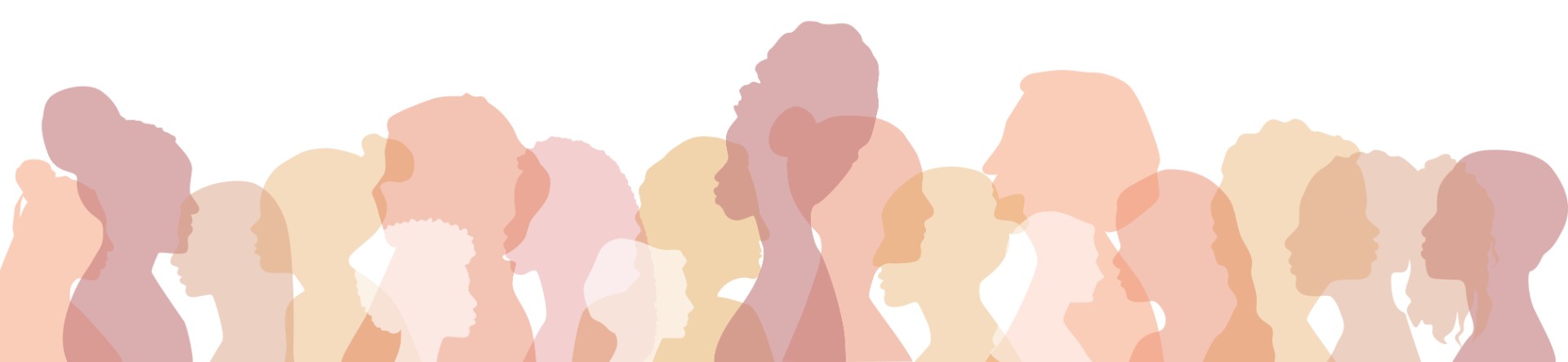 Illustrated group of women's shadows