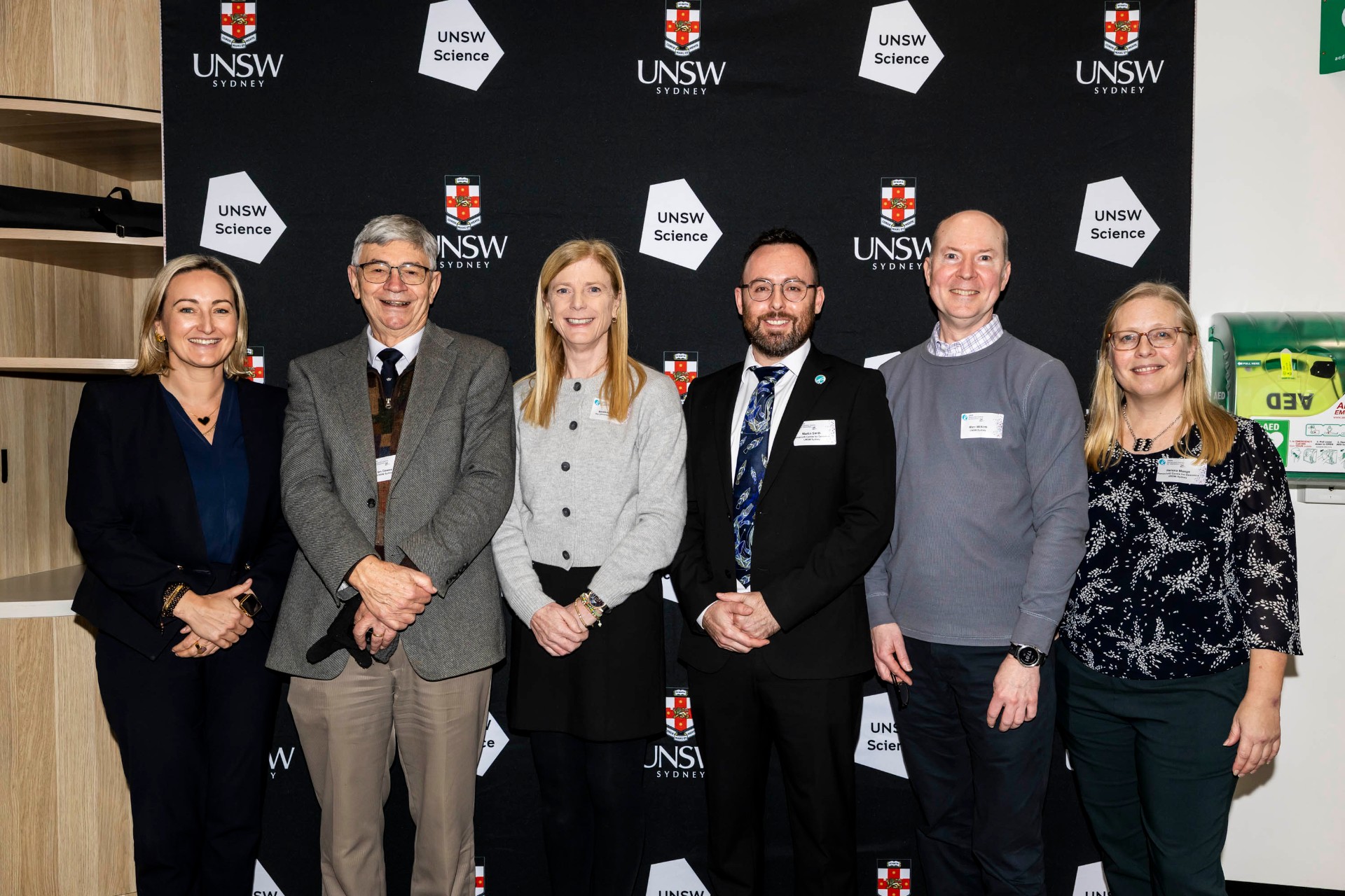 Dr Marjorie O’Neill, Emeritus Professor Ian Dawes, Professor Vanessa Hayes, Associate Professor Dr Martin Smith, Professor Marc Wilkins and Dr Helena Mangs at reception marking 25 years of The Ramaciotti Centre for Genomics