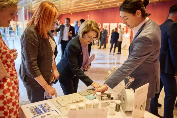 NSW Member for Penrith Karen McKeown at the waste recycling display.