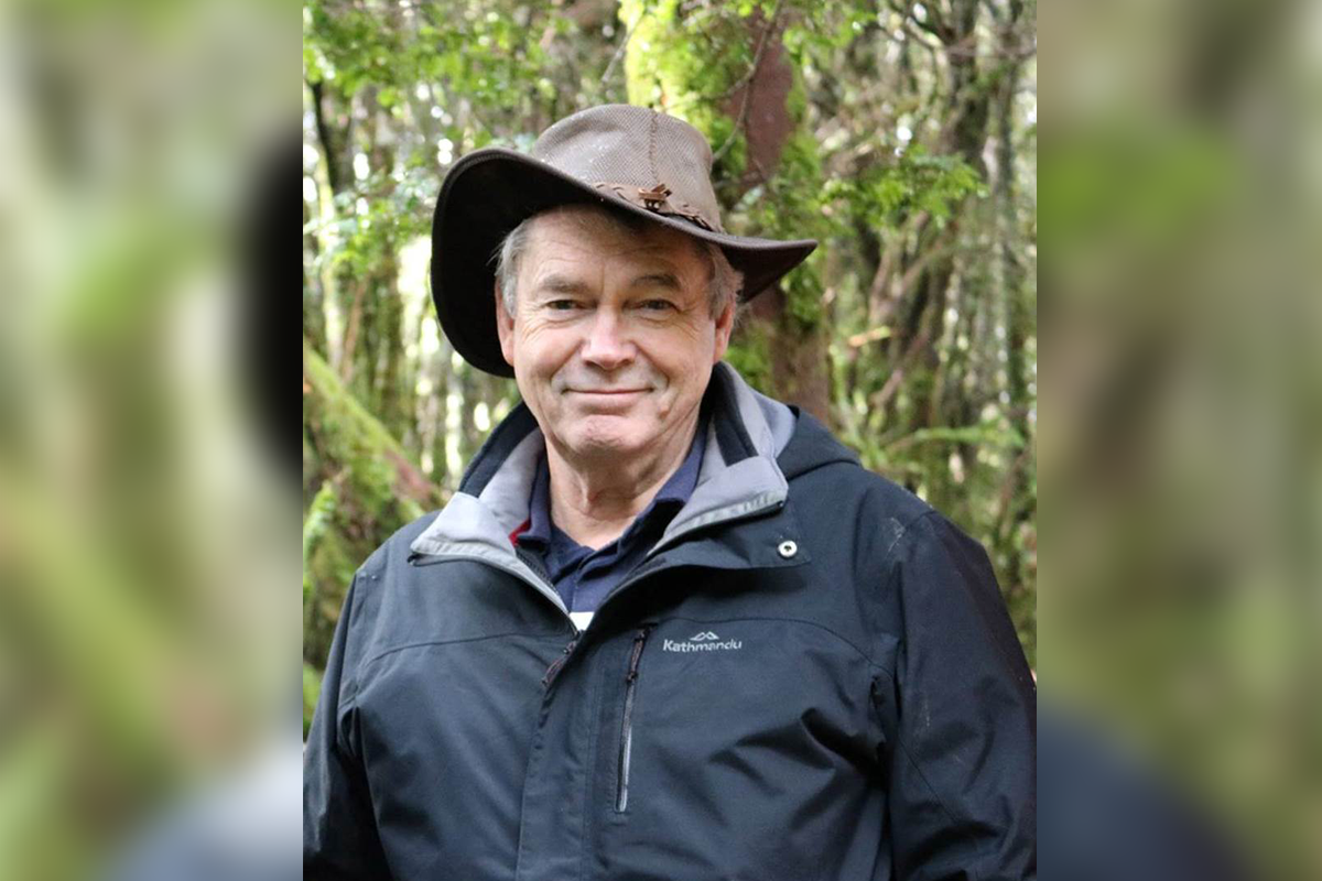 Professor Mike Archer in Thylacine country in Tasmania