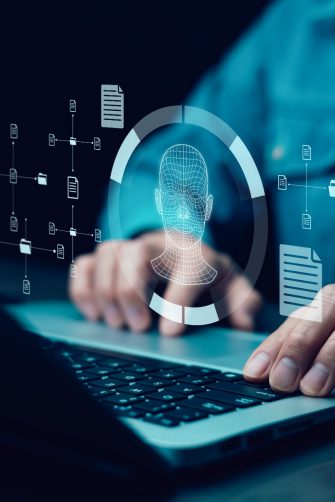 Deepfake concept, facial tracking