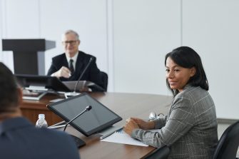 Woman in meeting