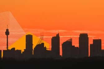 Sydney skyline during  bushfires