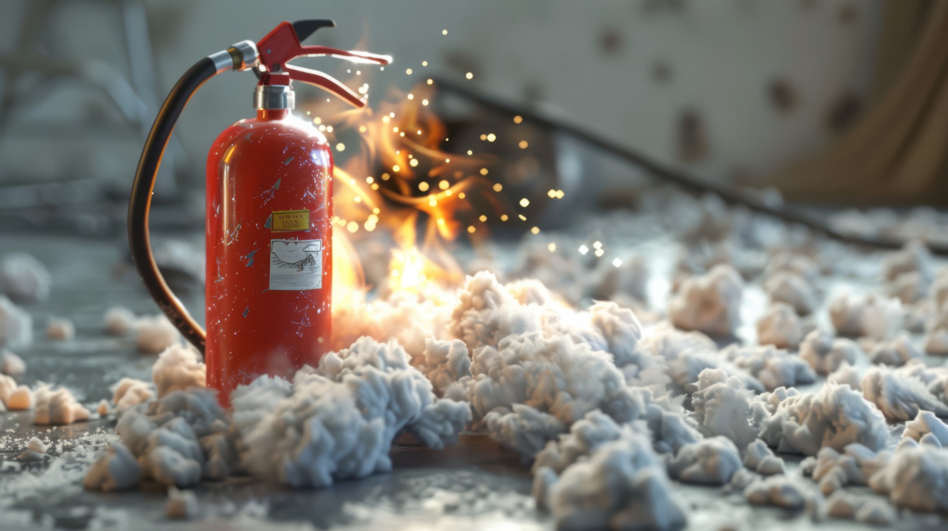 Fire extinguisher producing foam