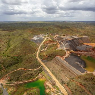 Aerial view from a helicopter of a nickel mine near Warmu in the remote Kimberley region of Western Australia.