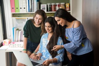 Single or group photos of students working