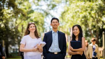 Students walking down the UNSW main walkway