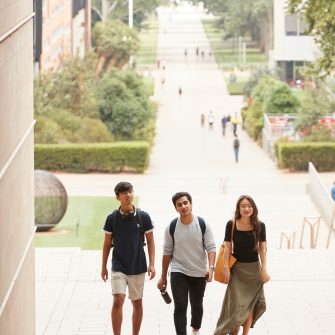 Students walking at Kensington campus
