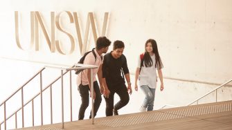 Students walking at Kensington campus