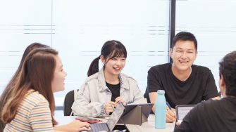 Students studying at Kensington campus
