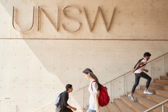 Students walking at Kensington campus