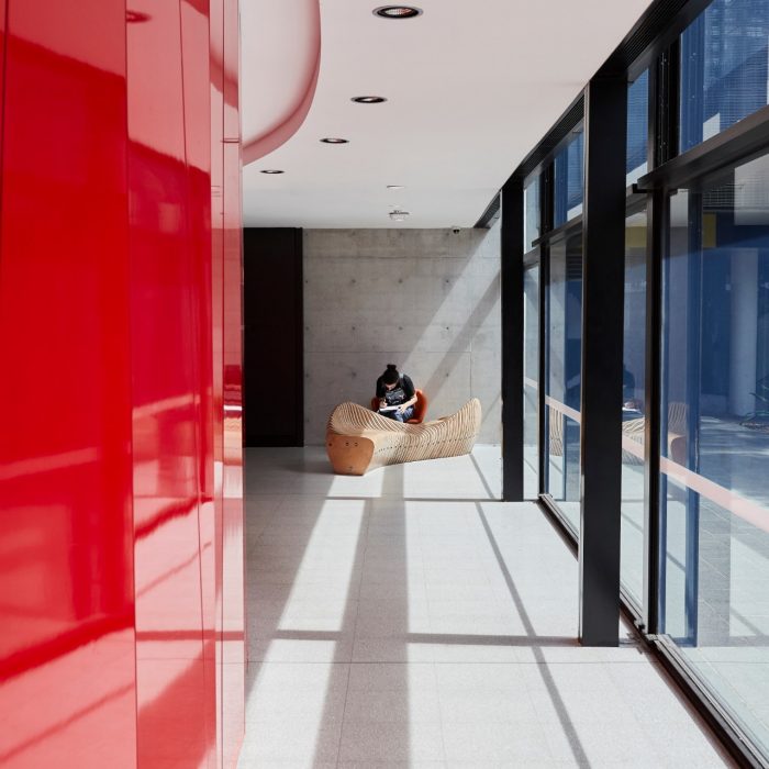 Student studying in sun